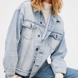 Free People Distressed Denim Jacket
